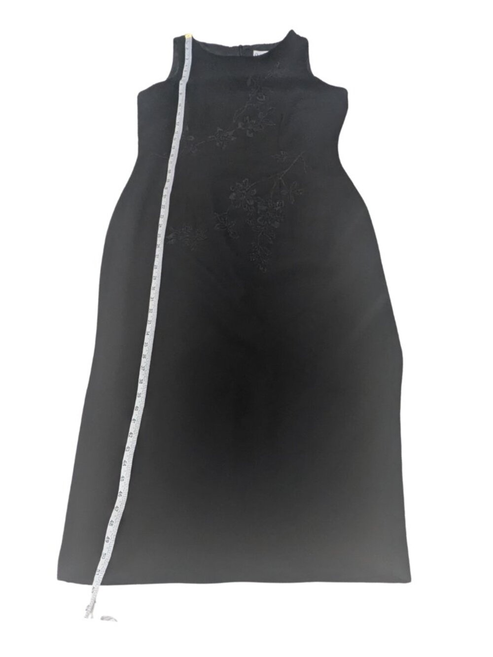 Sheri Martin NY Black Floral Embroidered Sheath Dress Size 14 - Picture 7 of 7